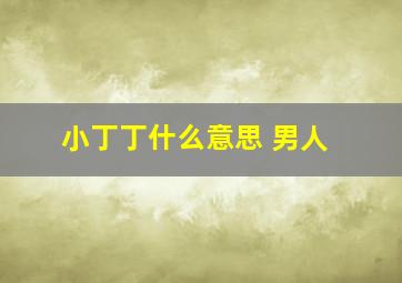 小丁丁什么意思 男人